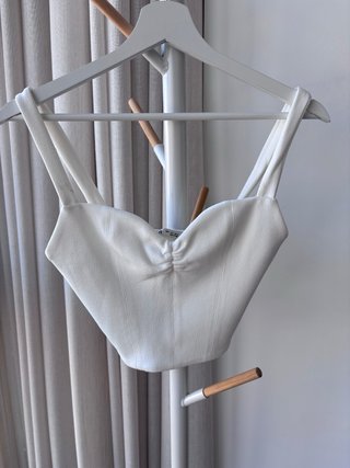 Top corto blanco Zara Talla S