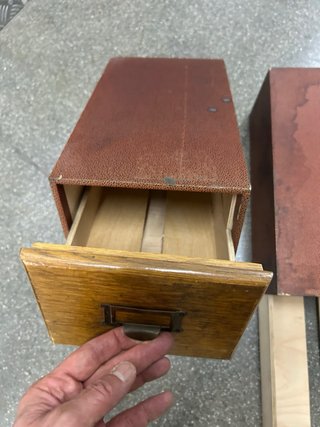 Conjunto 3 archivadores madera de roble antiguos