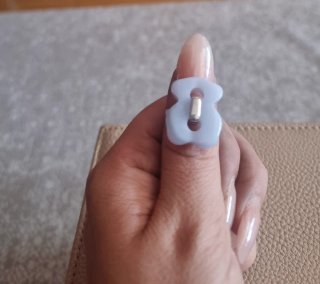 Anillo Tous Oso Azul Claro Talla 12