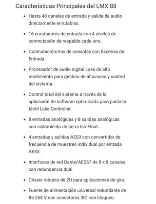 Procesador Señal Digital Lake LMX88