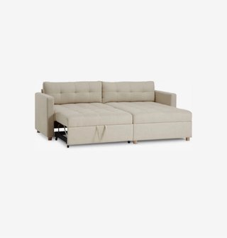 Sofá Chaiselongue Beige Tela
