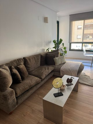 Sofá Chaise Longue Beige/Marrón