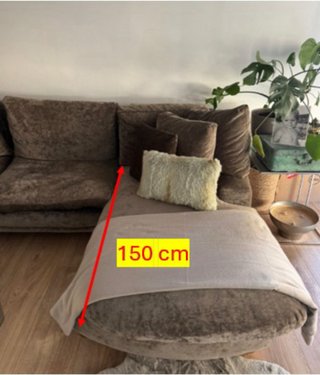 Sofá Chaise Longue Beige/Marrón