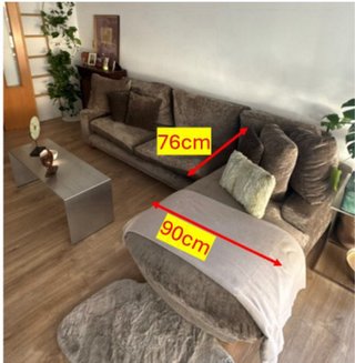 Sofá Chaise Longue Beige/Marrón