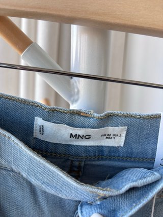 Pantalón Capri Mango Azul Claro Talla XS