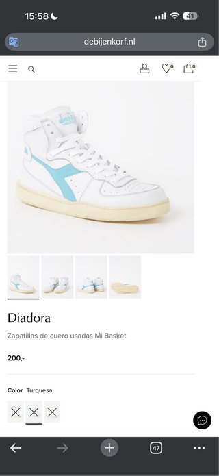 Diadora Heritage Piel T.41 Blanco y Turquesa (8)