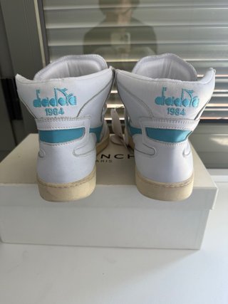 Diadora Heritage Piel T.41 Blanco y Turquesa (8)