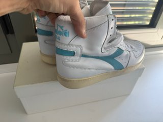 Diadora Heritage Piel T.41 Blanco y Turquesa (8)