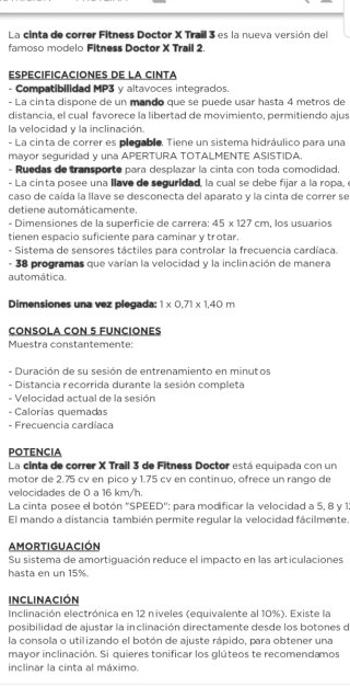 Cinta de correr Fitness Doctor X Trail 3