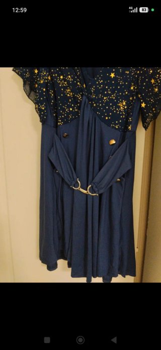 Vestido azul con estrellas doradas Talla XL