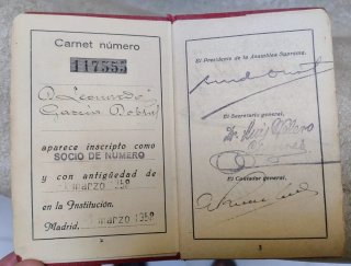 Carnet Cruz Roja 1958