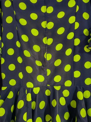 Traje Flamenca Negro y Lima Lunares T48/50