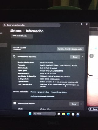 Ordenador Dell Latitude 7280 Negro