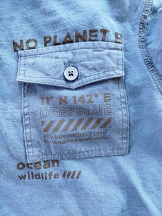 Maglia maniche corte blu con taschino