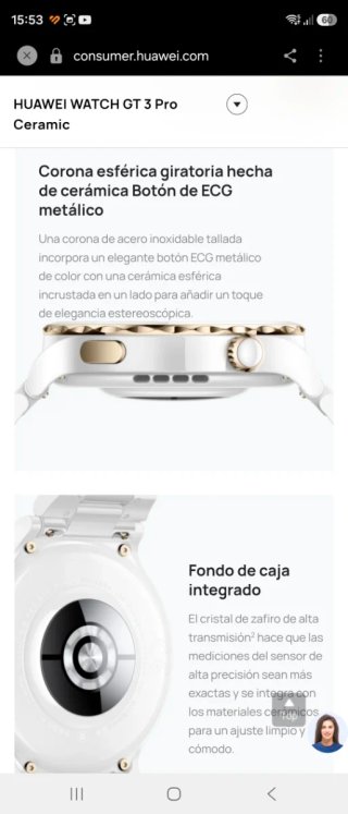 Huawei Watch GT 3 Pro  Blanco y dorado