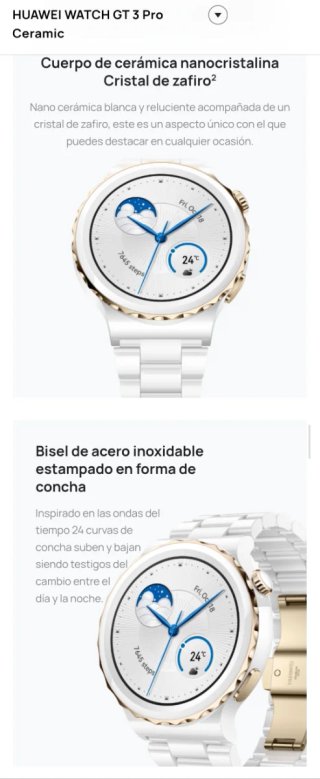 Huawei Watch GT 3 Pro  Blanco y dorado