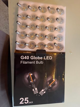 25 Bombillas LED G40 Filamento