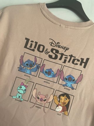 Sudadera Disney Stitch 100 Años Rosa