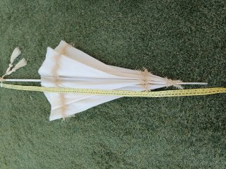 Sombrilla antigua restaurada beige