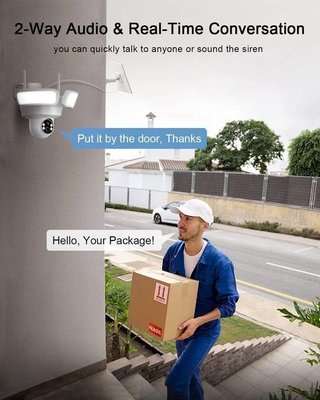 Camara vigilancia WiFi Exterior Solar Reflectores