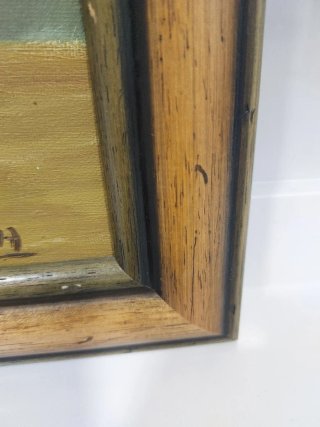 Cuadro pintado a mano con marco de madera de calid