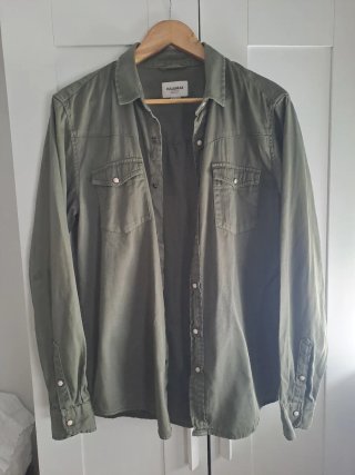 Camisa Pull&Bear verde hombre