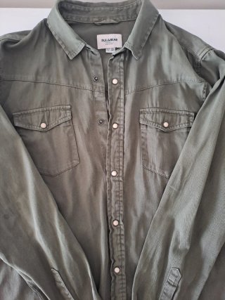 Camisa Pull&Bear verde hombre