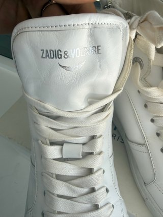 Zadig & Voltaire 100%Piel Blancas T.41 Logo ZV (8)