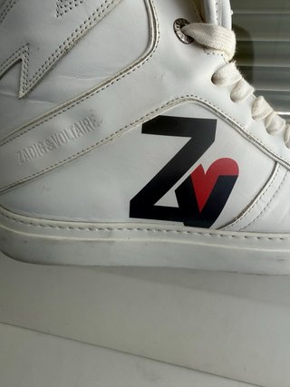 Zadig & Voltaire 100%Piel Blancas T.41 Logo ZV (8)