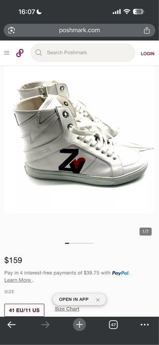 Zadig & Voltaire 100%Piel Blancas T.41 Logo ZV (8)