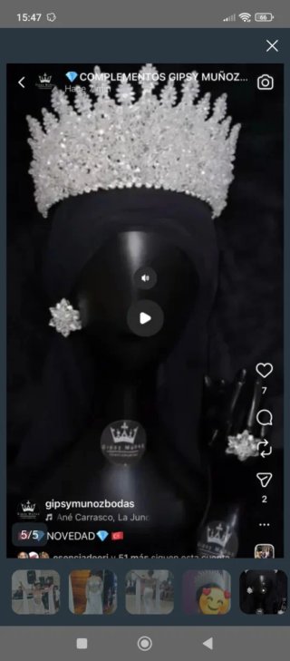 Corona Novia Gitana Plata y Blanco