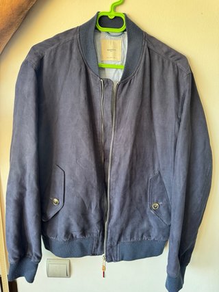 Chaqueta Bomber Mango Azul