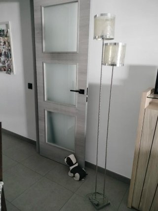 Lámparas salón comedor tela y metal