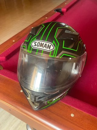 Lote Casco Moto + Guantes Negro/Verde