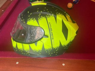 Lote Casco Moto + Guantes Negro/Verde
