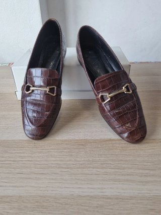 Mocasines Zara efecto cocodrilo Marrón Talla 37