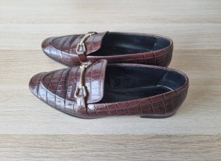 Mocasines Zara efecto cocodrilo Marrón Talla 37