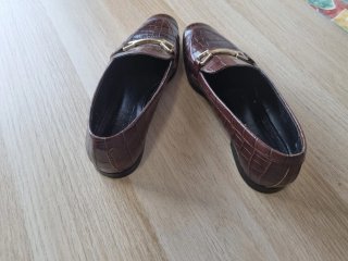 Mocasines Zara efecto cocodrilo Marrón Talla 37