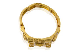 Brazalete medusa nácar circonitas 23cm - ref.15152