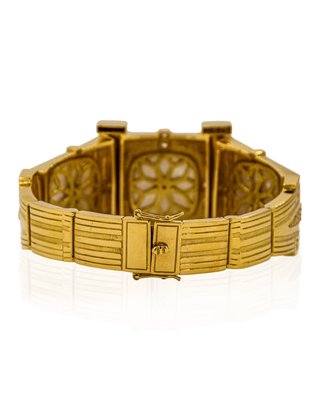 Brazalete medusa nácar circonitas 23cm - ref.15152