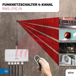 etero – Juego de Interruptor con emisor, 4 Canales