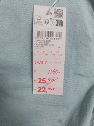 Shorts niño 103-110 cm