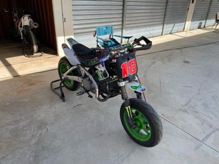 Pit Bike Supermotard Blanca y Verde