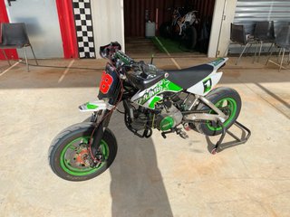 Pit Bike Supermotard Blanca y Verde