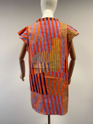 Vestito donna 100% cotone geometrico multicolore