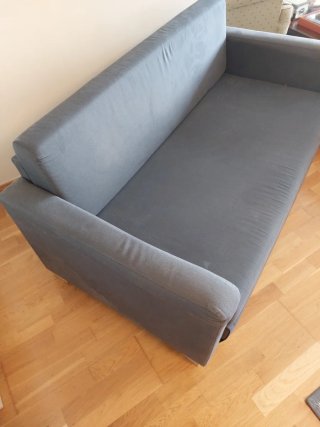 Sofá Cama Ikea Azul Tela