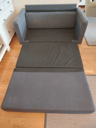 Sofá Cama Ikea Azul Tela