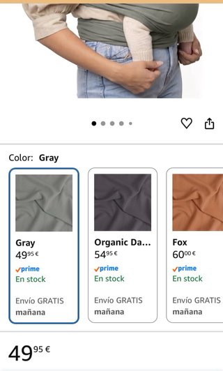 Fular Boba Wrap Portabebé Gris