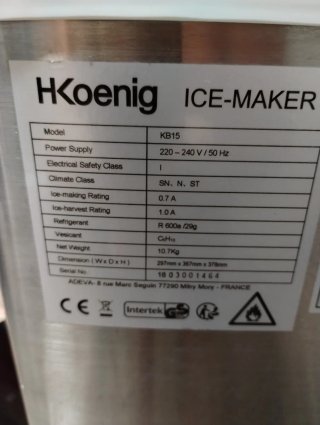 Máquina de Hielo Koenig KB15