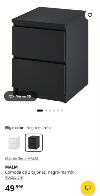 Mesilla Noche MALM IKEA Negra